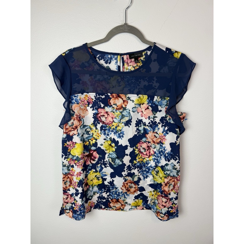 The limited Women's Blouse floral short sleeve career Medium